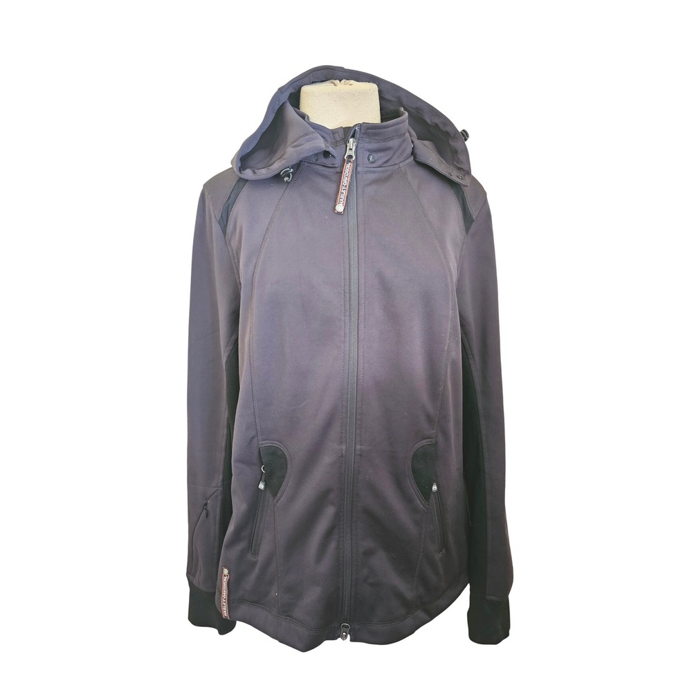 Harley‎ Davidson Full Zip Hooded Jacket for spring Fall Black Zipper Women's XL
